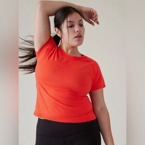 Athleta Momentum Seamless Tee in “Vermillion”
